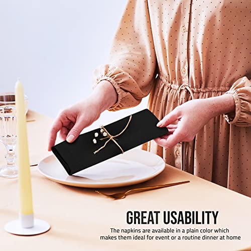 Utopia Home Black Cloth Napkins (12 Pack, 20X20 Inches), Ideal Dinner Napkins For Party, Wedding And Lunch/Dinner #TOP6