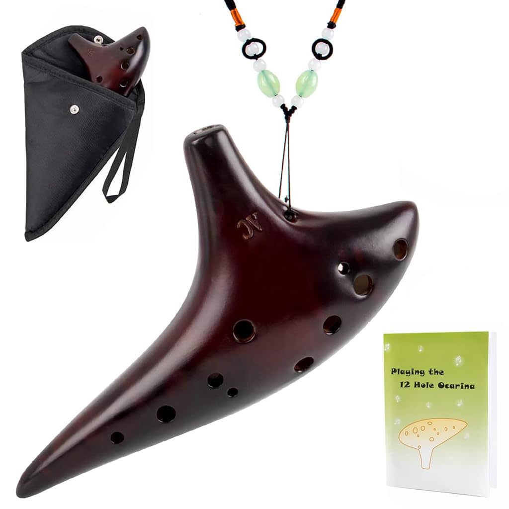 PATPAT® Zelda Ocarina, 12 Hole Alto C Zelda Ocarinas Play by Link Triforce Gift for Zelda Fans with Beaded Neck Chain, Storage Bag, Starter Music Score, Gift for Kids-image-7