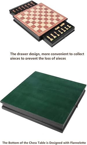 Miniatura 6 de Juego de ajedrez de madera de 18 pulgadas con 2 cajones y piezas hechas a mano juego de mesa de ajedrez profesional para adultos