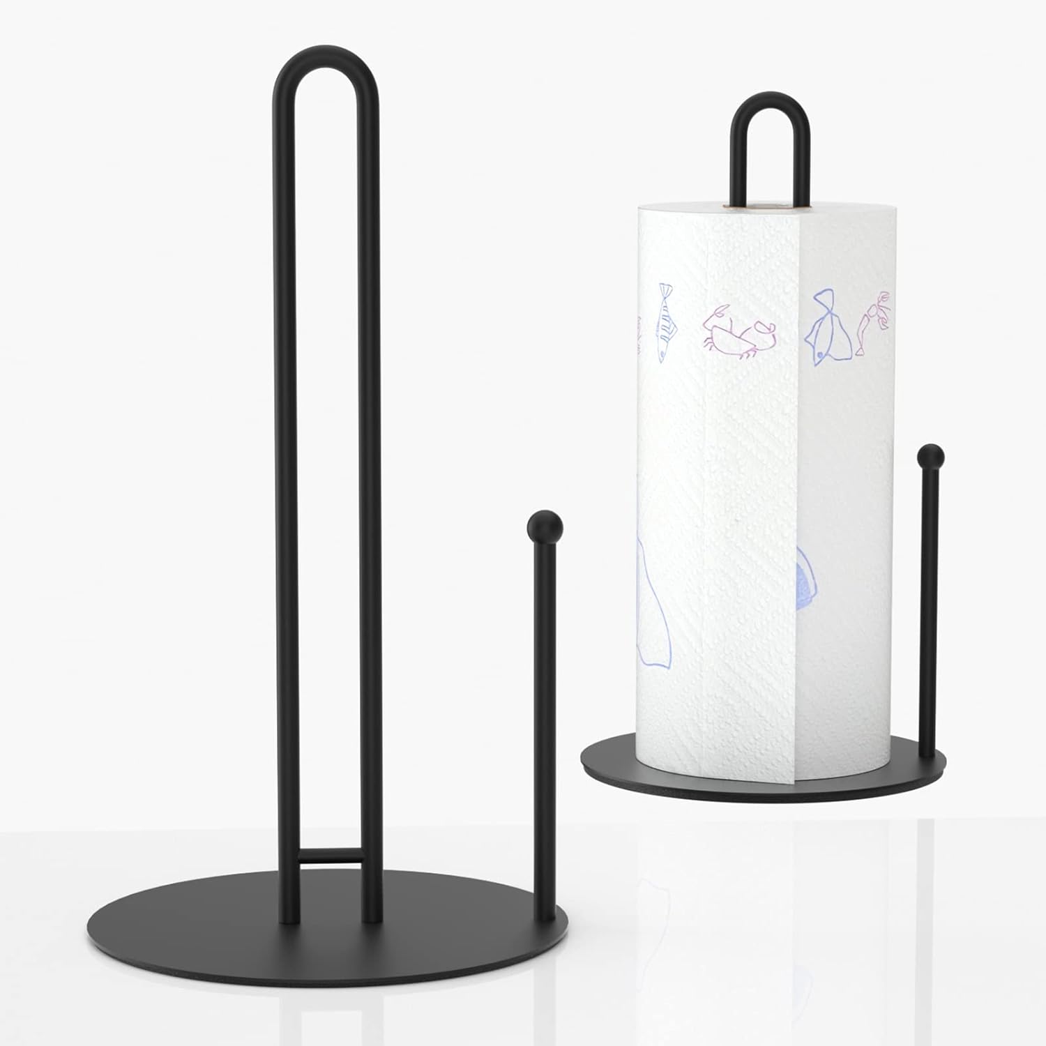 Black Paper Towel Holder Countertop, Farmhouse Paper Towel