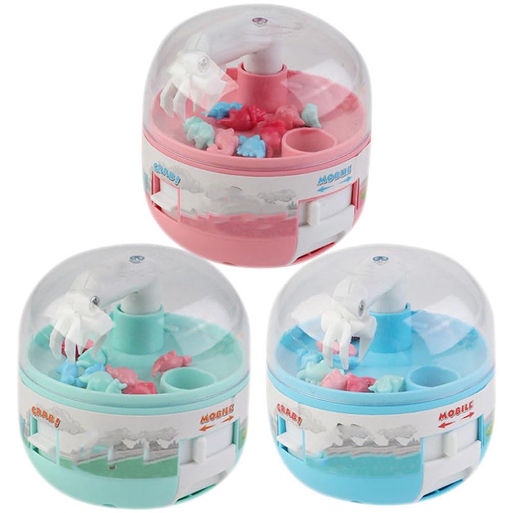 Toddmomy 3Pcs Mini Dinosaur Claw Machine Kids Toy Party Favors Dinosaur Catching Toy Portable Claw Arcade Game for Children