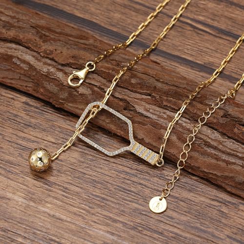 Pickleball Lariat Plus Paddle Necklace - 18k Gold Plate Pickleball Necklace for Women, Pickleball Jewelry, Christmas Gift for Pickleball Lovers4