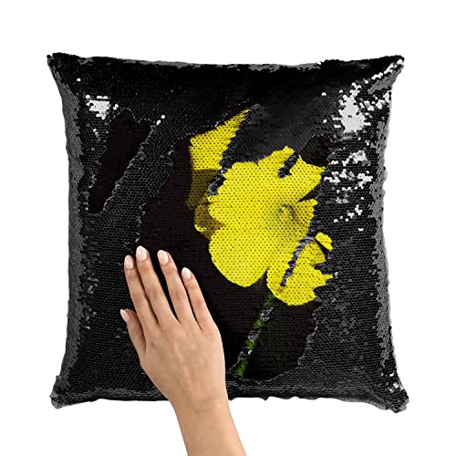 Coussin housse sequin noir et bouton d'or de haute qualité - 3