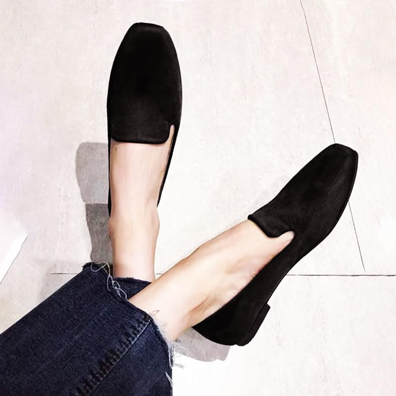 Image of Suede Loafers for Women Flat Shoes Slip On Casual Shoes Comfortable Soft