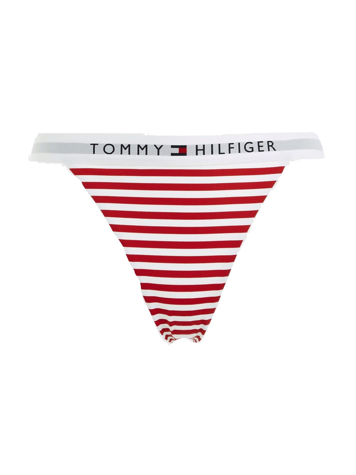 Tommy Hilfiger Women Cheeky Bikini Bottoms Sport, Red (TH Original Stripe/Primary Red), L