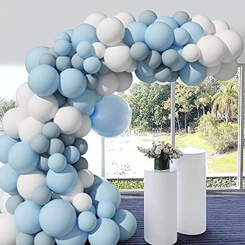 Balloon Arch Garland Kit,Blue Balloon Arch Latex Balloons Macaron Blue White Balloons for Birthday Baby Shower Party Supplies Decoration Wedding Backdrop Decoration