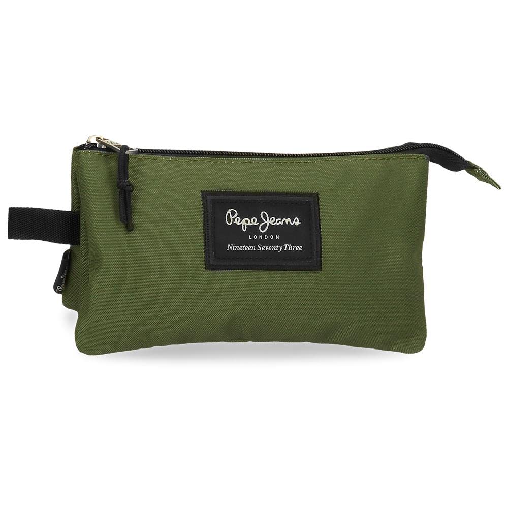 Pepe Jeans Aris Triple Case Green 22x12x5 cm Polyester, Green, Triple Case