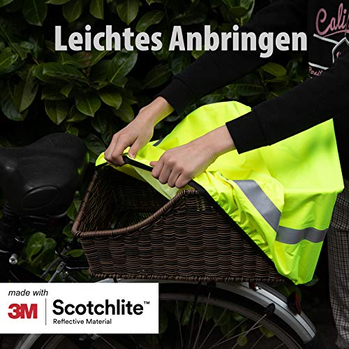 Salzmann Reflektierender Regenschutz für Fahrradkörbe - wasserdichte Korbabdeckung - Hergestellt mit 3M Scotchlite