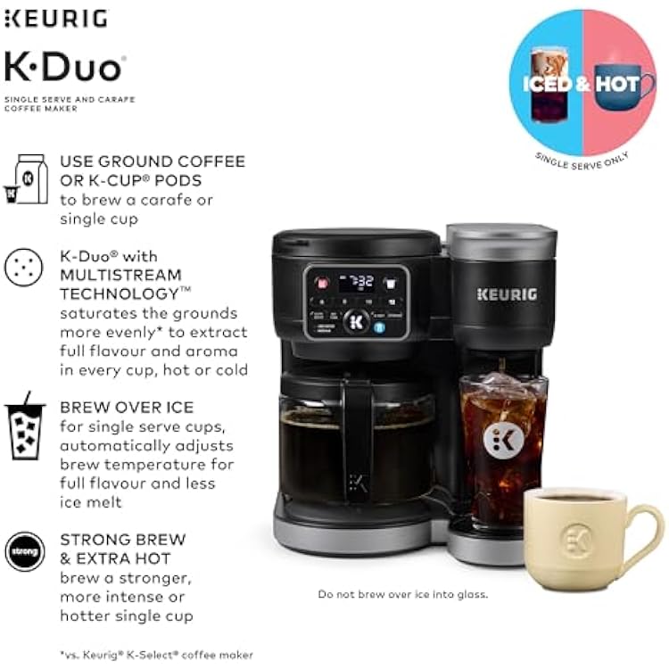 Keurig K-Duo Single Serve K-Cup Pod & Carafe Coffee Maker, Black