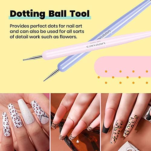 Beetles Nail Art Brushes Set Gel Polish Nail Art Design Pen Painting Tools with Nail Extension Gel Brush, Builder Gel Brush, Nail Art Liner Brush and Nail Dotting Pen for Salon at Home DIY Manicure