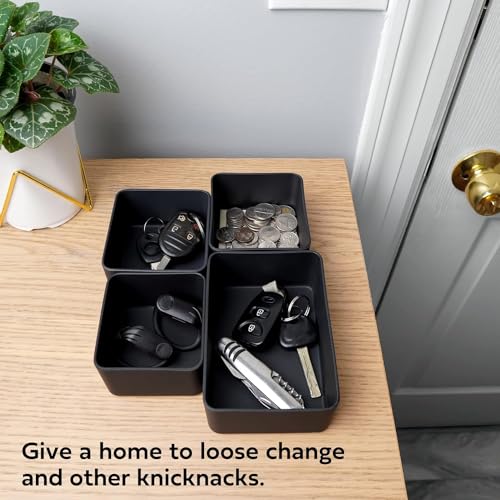 Image of UCRAVO Drawers Organisers Set - 8PCS Black Plastic Drawer Divider Organizer for Desk, Makeup, Jewelry & Kitchen Storage Bins, Drawer Organization for Bathroom, Bedroom & Office