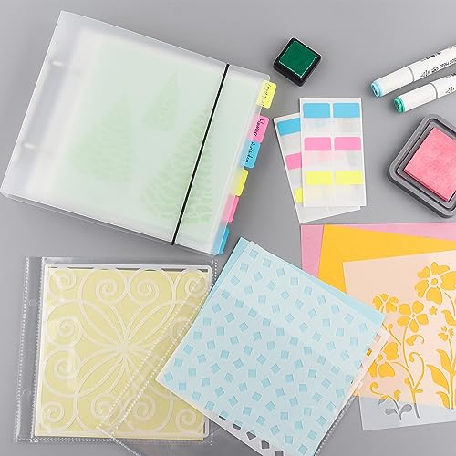 Image of Cookie Stencil Storage Binder for Storage 6 inchx6 inch Stencils Die Cuts & Stamp Storage Folder Baking Stencil Organizer Scrapbooking Cutting Dies Stencil Storage Book Collections Case Organizer