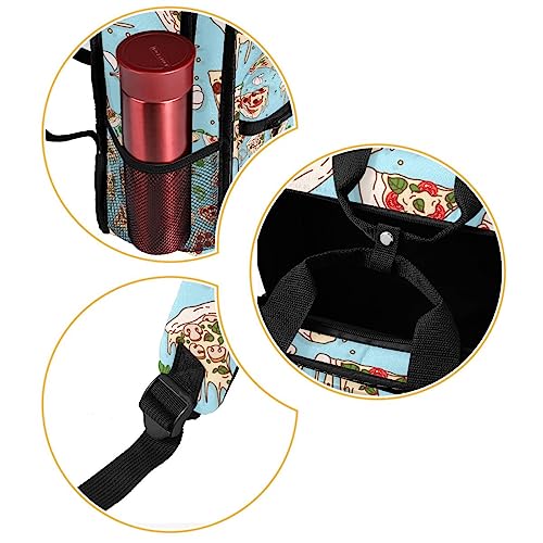 Cartable pour filles à bretelles réglables, sac à dos pizza