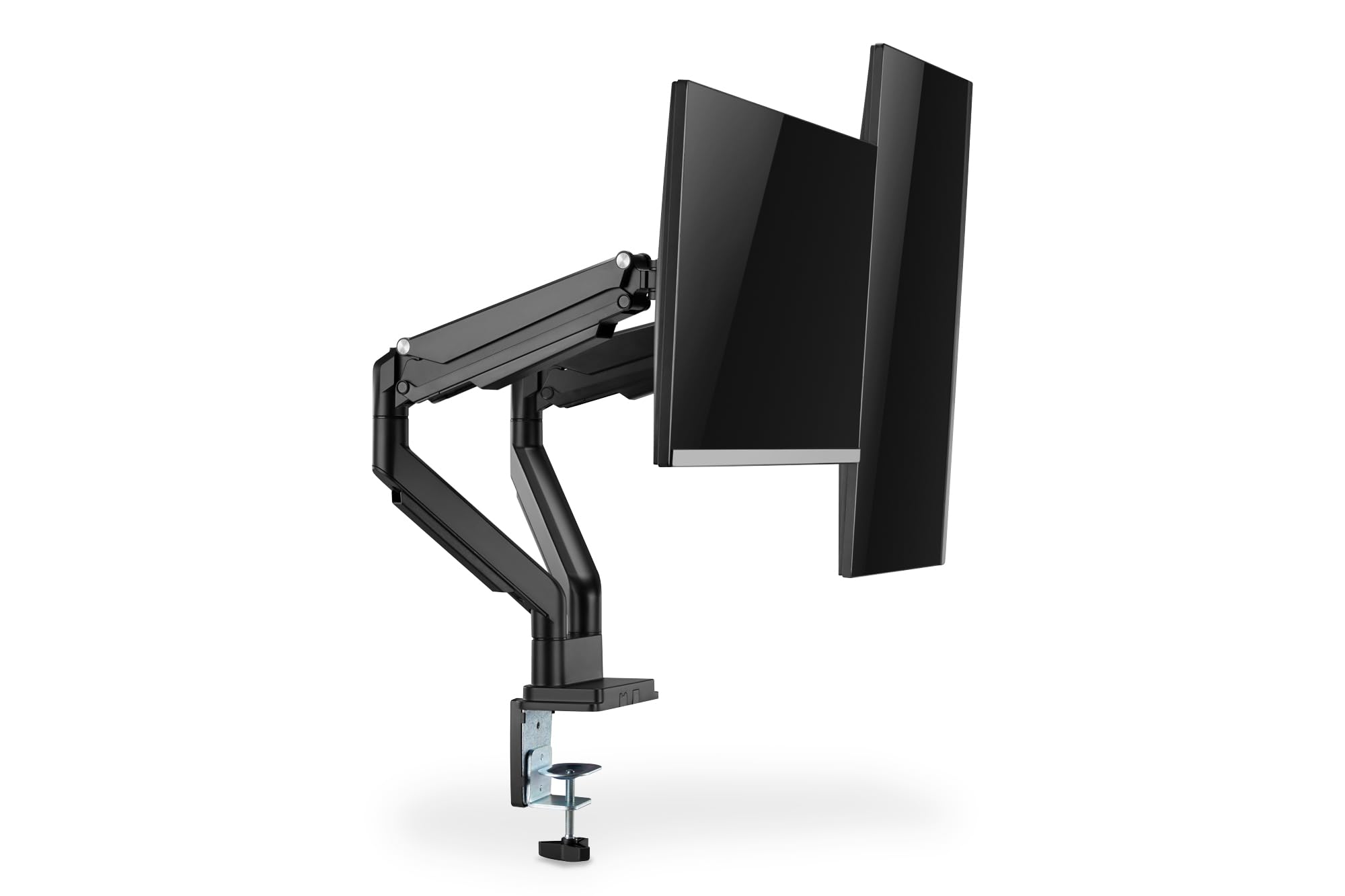 DIGITUS Universal Dual Monitorhalter mit Gasdruckfeder und Klemmbefestigung Schwarz
