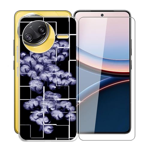 KJYFOANI para Xiaomi Poco F7 Pro Funda + 1 Piezas Cristal Templado Protector Pantalla, Transparente Anti-Arañazos Silicona TPU Case Bumper Suave Carcasa para Xiaomi Poco F7 Pro (6.67') - XT19