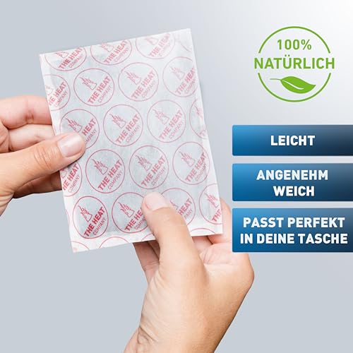 THE HEAT COMPANY Handwärmer XL - 10 Stück - EXTRA WARM - großer Taschenwärmer - Wärmekissen - 24 Stunden warme Hände - sofort einsatzbereit - luftaktiviert - rein natürlich