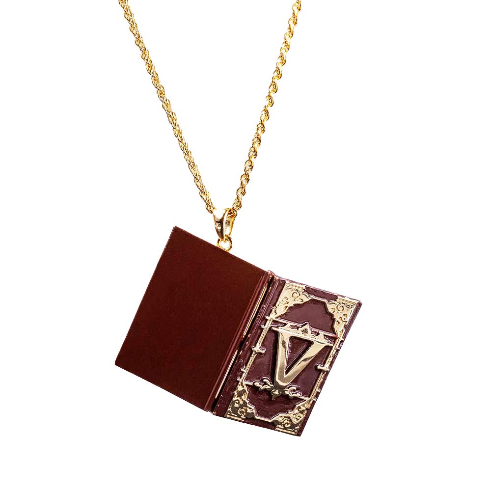 DMC V Poetry Notebook Necklace Pendant Copper Open Enable Jewelry Devil May Cry 5 Halloween Cosplay Accessories