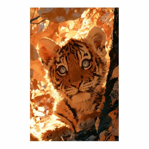 Tableau decoration appartement tigre pour habiller un grand mur vide sans l'alourdir