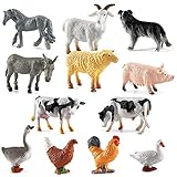 Größe: Die Größe der Bauernhoftiere Spielset misst etwa 1,2-2,4 inch.They sind geformte Texturen und bemalte Details mit lebendigen Farben, lebendig und liebenswert.