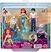 Mattel Disney Princess Toys, Small Doll 4-Pack with Mermaid Ariel, Prince Eric, Ursula & King Triton, Plus Trident Accessory, Inspired by Movie