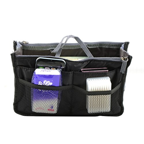 CareforYou® tragbare Organizer-Tasche, für Frauen, ideal für Kosmetik, Reisen Schwarz 10 11" x 6.7" x 3.7" Cover