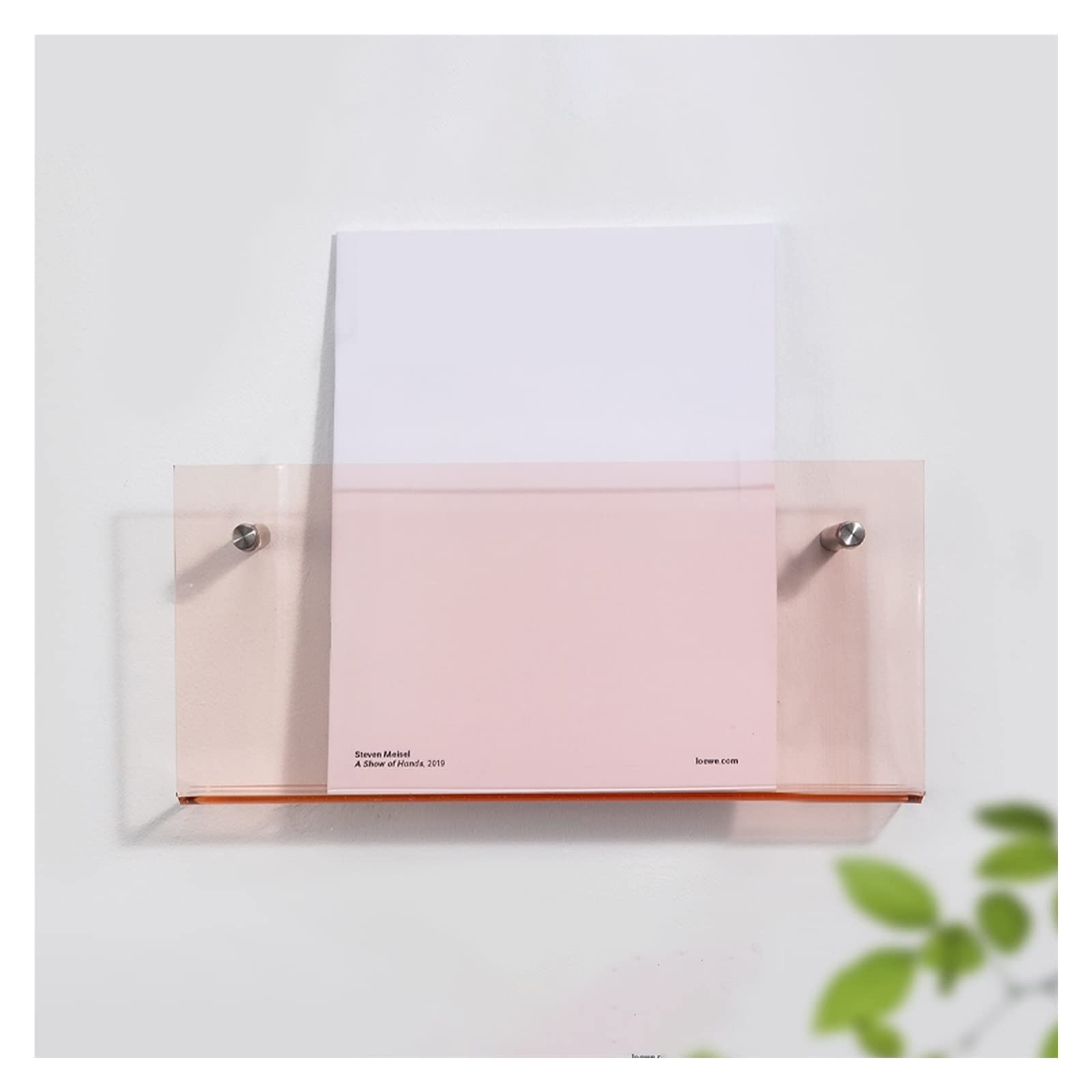 ASerZenith Wall Mounted Magazine Rack, Transparent Acrylic Brochure/Document/Newspaper Display Rack for Lobby/Library/Reception/Bookstore