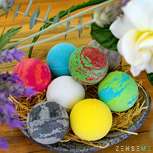 Bath Bombs For Men, Gift Set Of 8 Scented Organic Handmade Bath Bombs Of 2.5 Oz With Natural Essential Oils. Perfect For Boyfriend, Husband, Father Or Friend, By Zenseme #TOP6