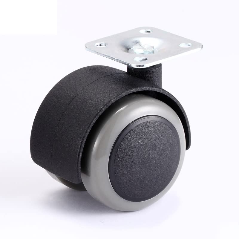Roulettes silencieuses pour meubles de 50 mm pivotantes et robustes à platine