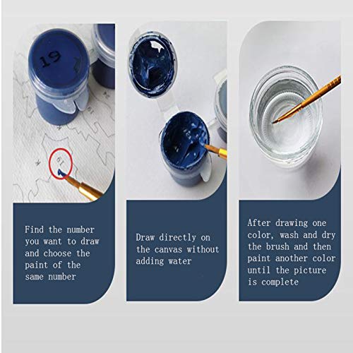 Eastdall Pintura Adulta Por Número,Pintura por Números para Adultos Iniciantes Óleo de Tela DIY Pint