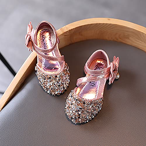 Toddler Sandals Girl, 1-12 Years Infant Kids Baby Girls Pearl Crystal Bling Bowknot Single Princess Shoes Sandals3