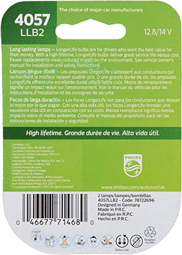 Image of Philips 4057 LongerLife Miniature Bulb, 2 Pack