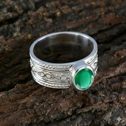 Image of 55Carat Choose Your Color Genuine Gemstone Sterling Silver Ring Band Vintage Handmade Jewelry Sizes 5-12