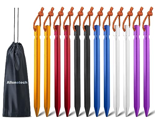 12 Pack Tent Stakes, 7075 Ground Metal Camping Aluminum Tent...