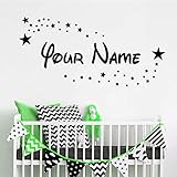 Wall Sticker 57Cm*25Cm Font &Amp; Stars Personalized Name Removable Wall Stickers for Kids Room Home Murals Vinyl Wall Decals Bedroom Babies Murals