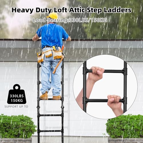 Échelle pour lits mezzanines hauts en métal 215cm évacuation puits fenêtre - 6