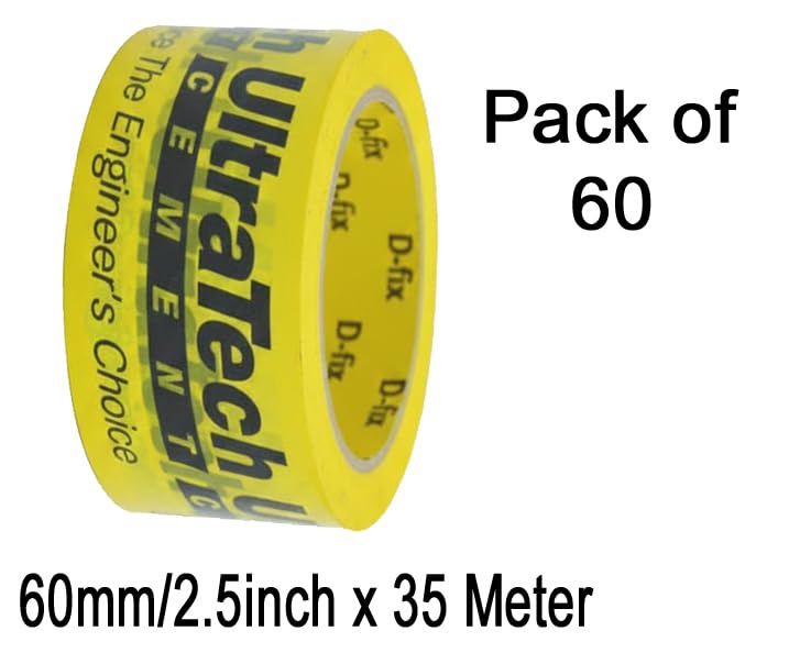 Image of 60 Roll, Per Pack Adhesive Tape Shuttering Tape -35 Meters in Length - 60mm /2.5inch Width, Bopp Tape Used in Slab for Construction of Buildings & Multi-Purpose Use