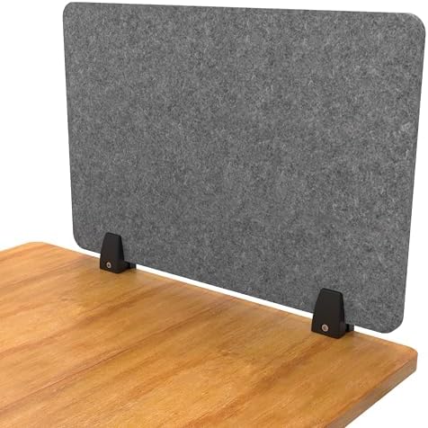 ReFocus Raw Clamp-On Acoustic Desk Divider, Noise-Reducing PET Pr...
