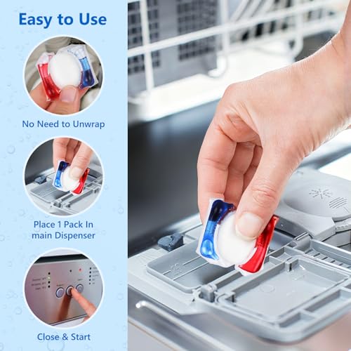 Image of 200 Count Dishwasher Pods, No Pre-Rinse Dishwasher Detergent Soap On Stain and Grease, Leaving a Virtually Spotless Shine,Dishwasher Detergent for Deep Cleaning