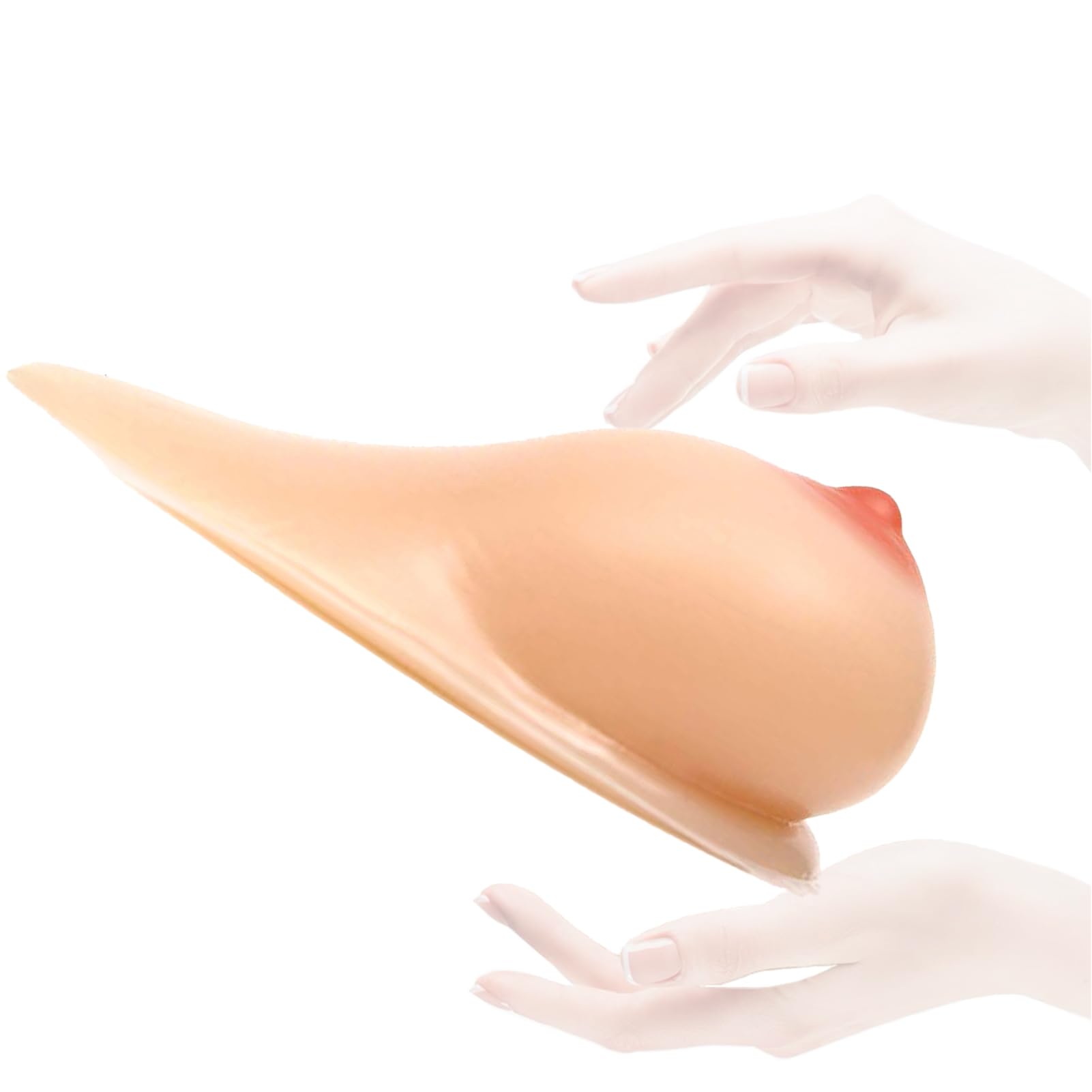 OSEMISS Self-Adhesive Silicone Breast Forms 1 Pair Fake Boobs False Breast B-EE Cup for Crossdressers, Mastectomy Prosthesis, Transgender, Cosplay,Nude,B|Cup (600g/Pair)