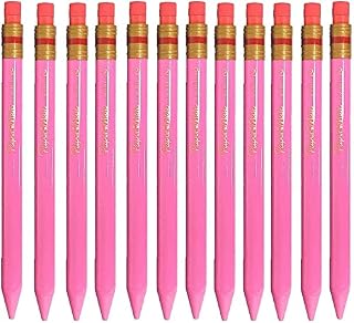Newell Brands 12 x Papermate ‘MATES’ Handwriting Triangular Mechanical Pencil with Eraser, Thick 1.3mm Lead, Pink - Loose in Plain Packaging