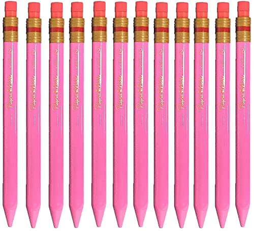 Newell Brands12 x Papermate ‘MATES’ Handwriting Triangular Mechanical Pencil with Eraser, Thick 1.3mm Lead, Pink - Loose in Plain Packaging