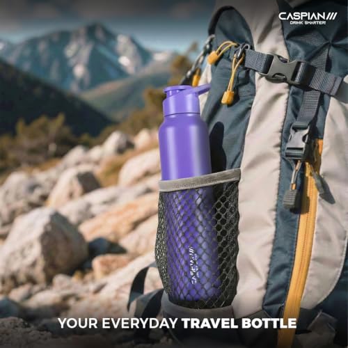 Image of CASPIAN / / / HIke ISI Certified Stainless Steel Water Bottle 1 ltr. (Cosmic Violet, 1 Litre) | Leak Proof Sipper for Fridge Home Office Travel School Kids Boys Girls Adults Sports Gym Yoga | BPA Free