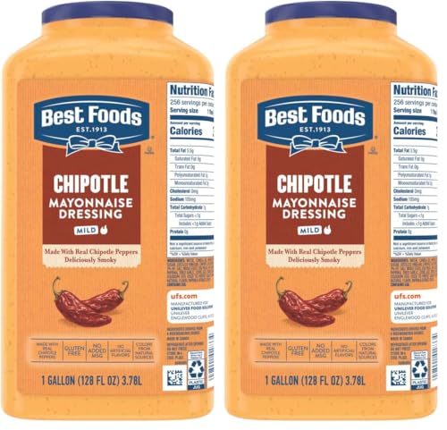 Best Foods Chipotle Mayonnaise, Jar, Ready to Use, Condiment for Sandwiches, Salads, Mayo Made with 100% Cage Free Eggs, Gluten Free, Vegetarian, Kosher, 1 Gallon, 128 oz (Pack of 2) image 3