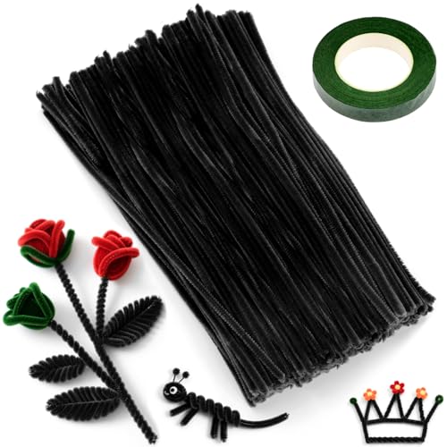 Iooleem 200 piezas limpiapipas azul oscuro, tallos de chenilla, limpiapipas para manualidades, manualidades con limpiapipas, suministros de arte y manualidades