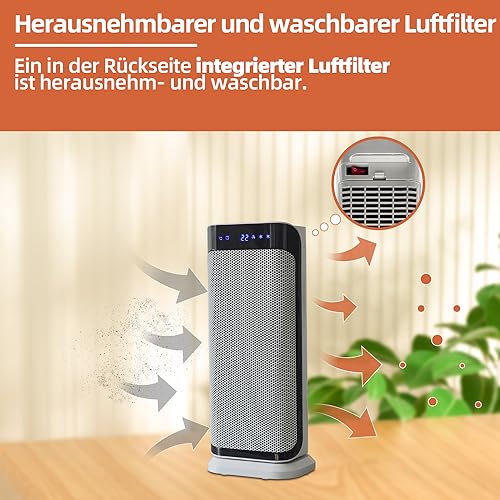 Radiateur soufflant céramique PTC 2000 W contre le froid et les courants d'air - 5