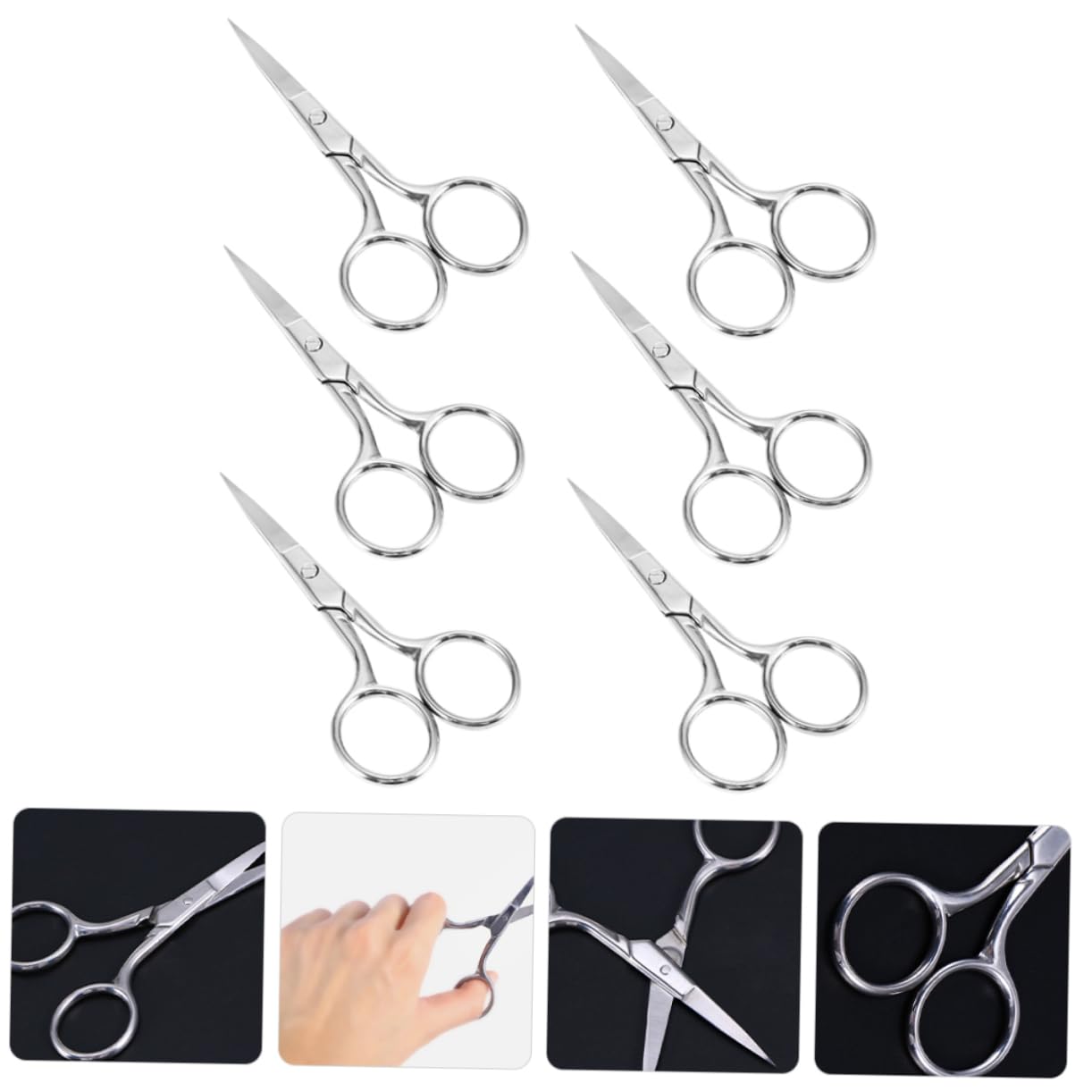 Didiseaon 6piezas Tijeras Para Cejas De Acero Inoxidable Tijeras Portátiles Pequeñas Para Facial Para Cejas Cuidado Facial Casa o Viaje