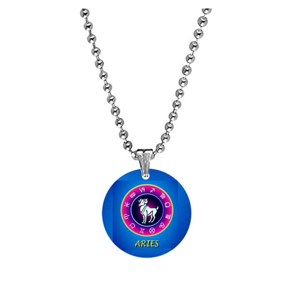 Zodiac Sign Aries Bead Chain Acrylic Pendant for Men Women, Aries Horoscope Zodiac Symbol, Lightweight Acrylic Charm with Bead Chain, Astrology Gift-image-45