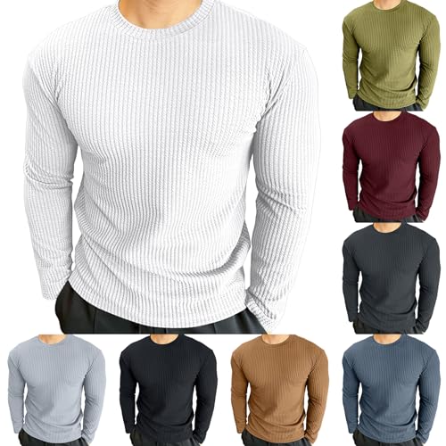 Pull côtelé homme bleu col extensible manches longues haut confortable casual