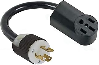 L6-15P 3-Pin Twist Lock Male Generator Plug To 14-50R 4-Prong Female Stove Range Oven Cable Receptacle Socket Converter. Electric Power Outlet Cord Adapter, 220/250V input 220/250V Output, FX546