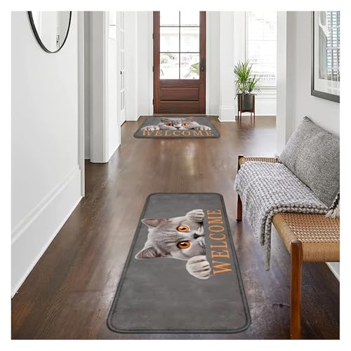 Tapis gris chaton mignon pour protéger le sol des chaussures - 6